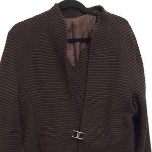 Brown Textured Women's Blazer
